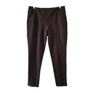 Soft Surroundings Brown Pull On Pants Tapered Leg Women Size M Stretch Comfort